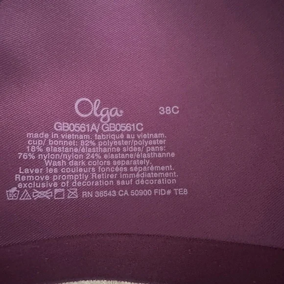 Olga seamless contour underwire Bra 38C  rich garnet - Picture 6 of 11